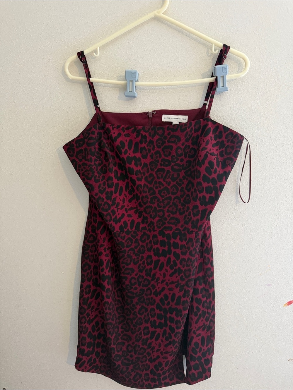 Burgundy&Black Leopard Kallan Slip Mini Dress